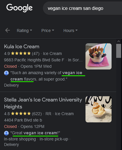 vegan ice cream shop